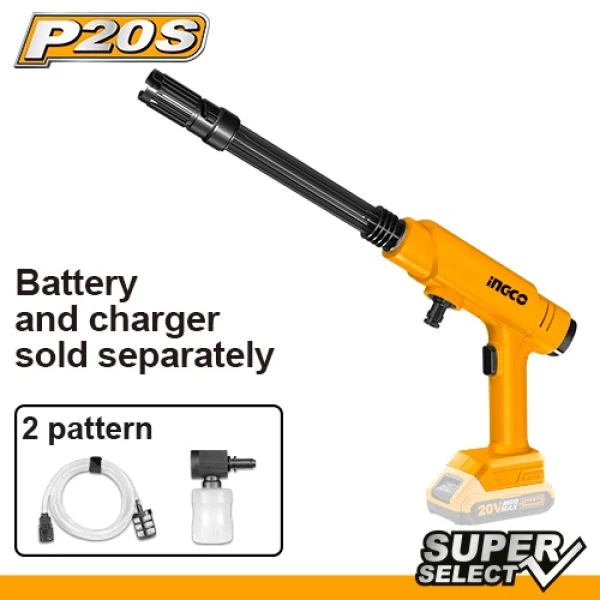 HIDROLAVADORA SUPER SELECT 20V P20S A BATERIA INGCO CPWLI2028