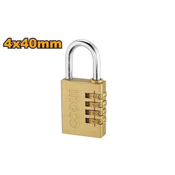 CANDADO CON COMBINACION DE 4 DIGITOS DBCK0404 40MM INGCO