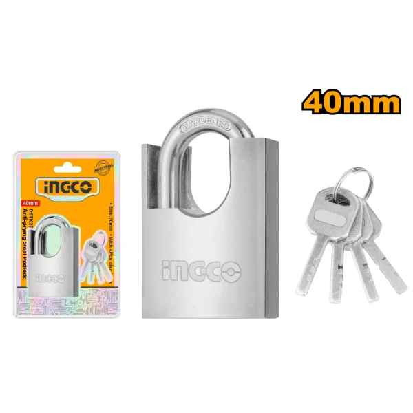 CANDADO DE ACERO 40MM ANTI PALANCA INGCO DSTK2401