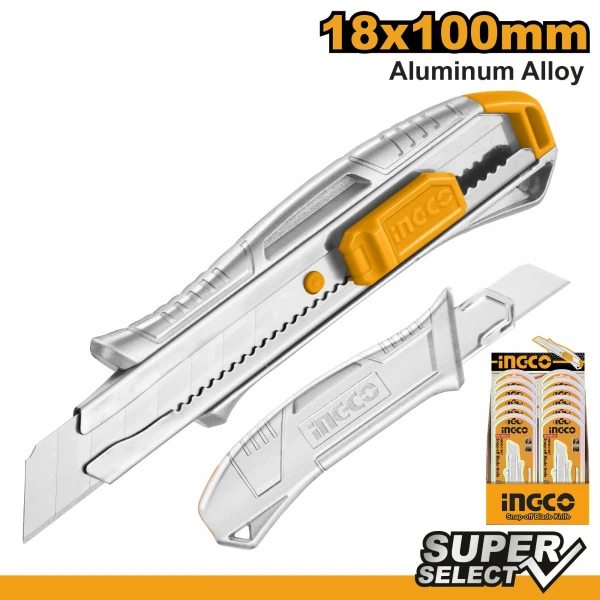 TRINCHETA 18MM CUERPO ALUMINIO SUPER SELECT HKNS11807 INGCO