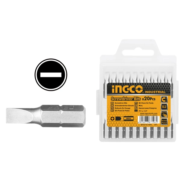 SET X 20 PUNTA ATORNILLADOR CHATA SL6.0X1.0 25MM INGCO SDB11SL413
