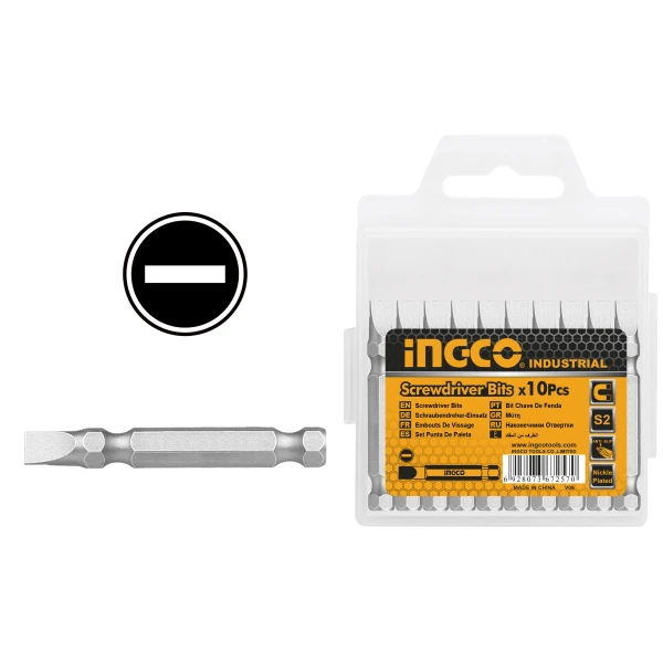 SET X 10 PUNTA ATORNILLADOR CHATA SL6.0X1.0 50MM INGCO SDB11SL423