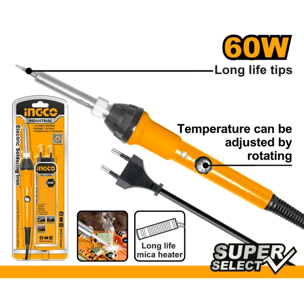 SOLDADOR ESTAÑO LAPIZ 60W SUPER SELECT INGCO SI016831