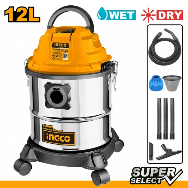 ASPIRADORA 12LT 1000W SUPER SELECT INGCO VC12202