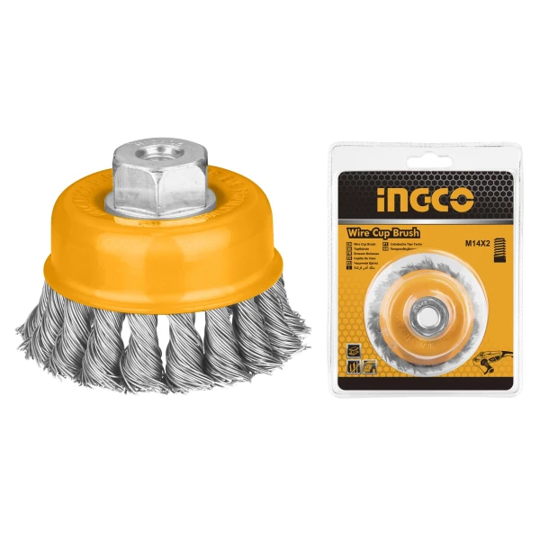 CEPILLO COPA AMOLADORA ALAMBRE TRENZADO 75MM INGCO WB20751
