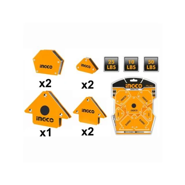 SET X7 ESCUADRA MAGNETICAS INGCO AMWH7002