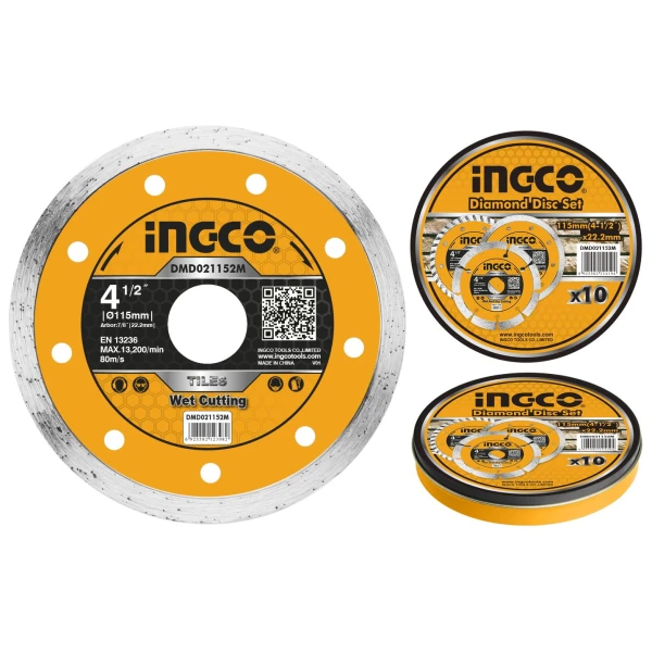 DISCO CONTINUO TURBO CERAMICA LATA X 10 PCS 4 1/2 X 22.2MM INGCO DMD021152M