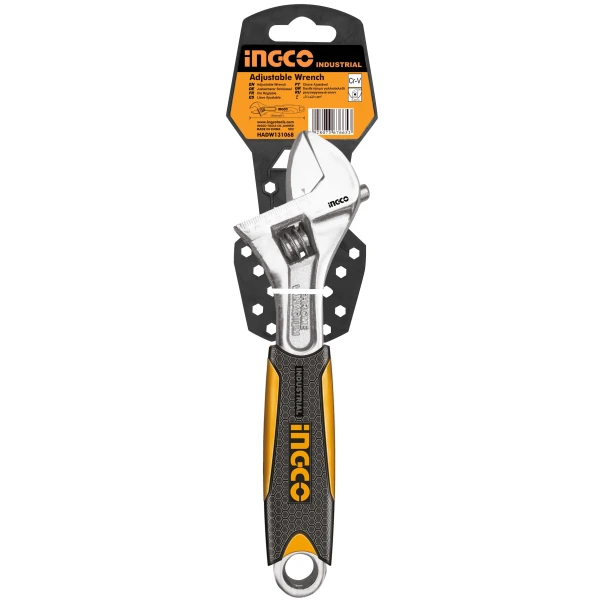 LLAVE FRANCESA AJUSTABLE MANGO GOMA 8"(20CM) INGCO HADW131088 ABRE 30MM