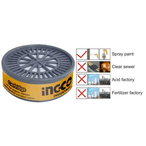 FILTRO P MASCARA P GAS ANTI ORGANICOS INGCO HCD03