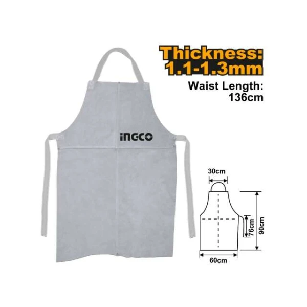 DELANTAL DE CUERO 90X60CM PARA SOLDADOR INGCO HGVA01