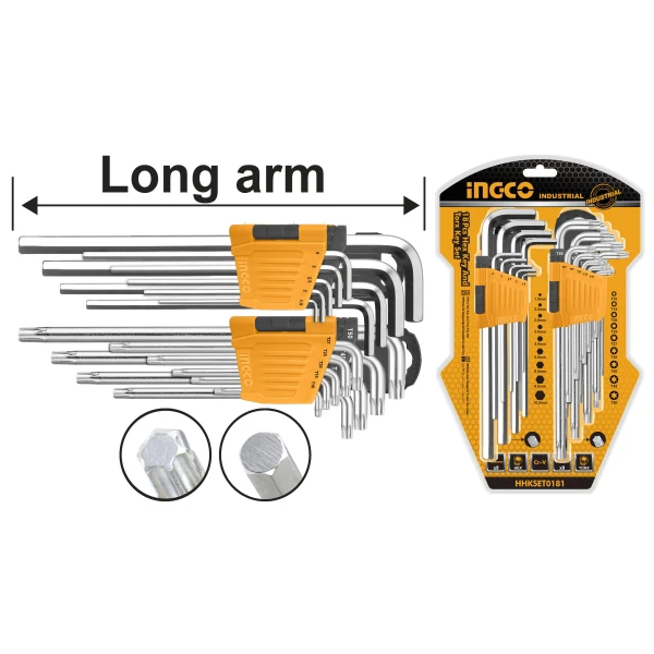 JUEGO COMBINADO 9 LLAVE ALLEN 9 LLAVE TORX INGCO HHKSET0181