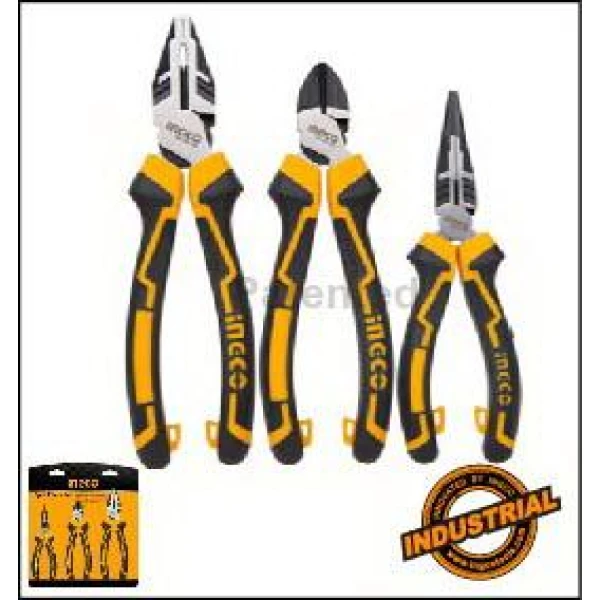 JUEGO 3 PINZAS 8" 7" 6" UNIVERSAL ALICATE PINZA PTA FINA INGCO INDUSTRIAL HKHLPS2831