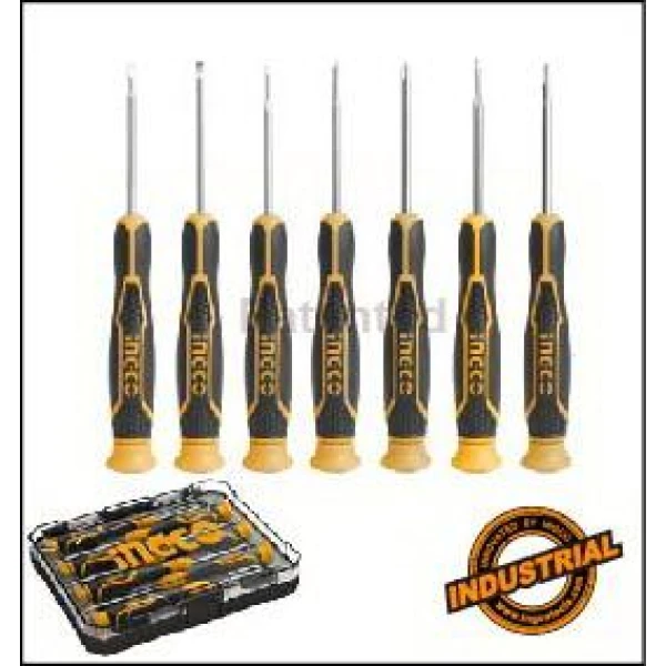 DESTORNILLADOR PRECISION JUEGO 7 UNIDADES INGCO HKSD0718