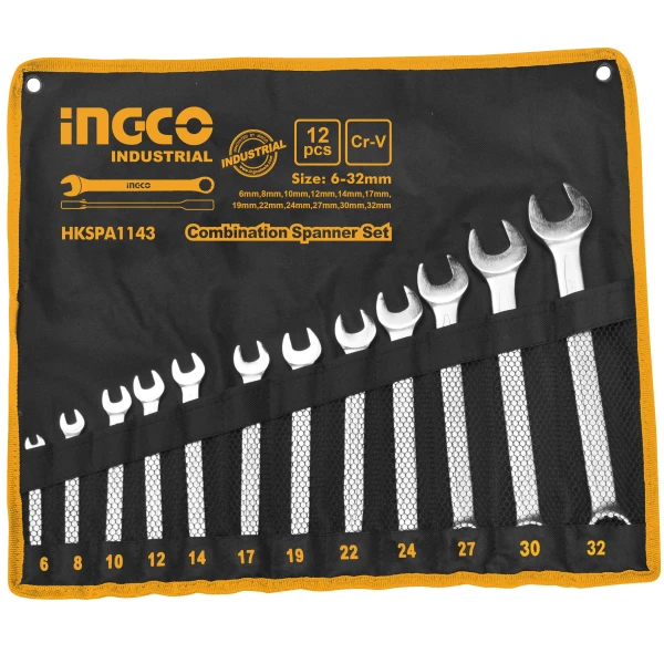 JUEGO DE 12 LLAVES COMBINADAS 6-32MM HKSPA1143 INGCO