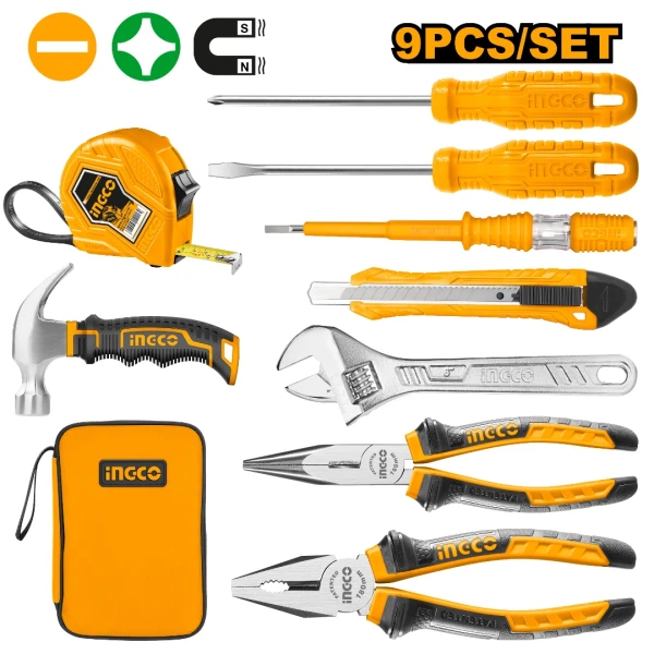 SET 9 HERRAMIENTAS DE MANO C ESTUCHE INGCO HKTH10809