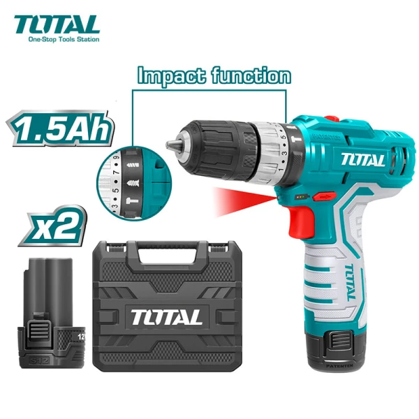TALADRO DE IMPACTO BATERÍA DE LITIO 12V TOTAL